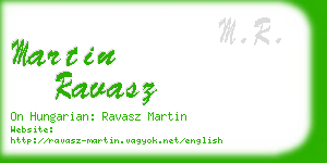 martin ravasz business card